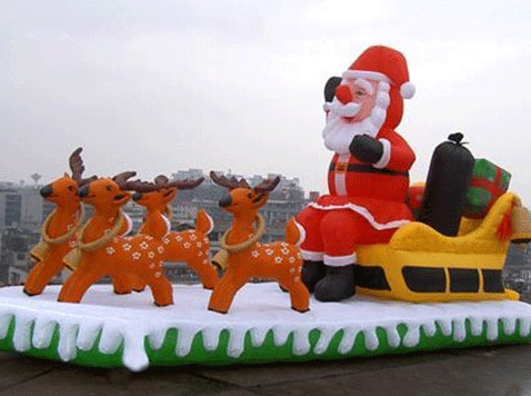 Inflatable Santa Clause and reindeer for sale