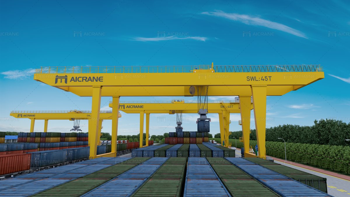 Aicrane rail mounted container gantry crane