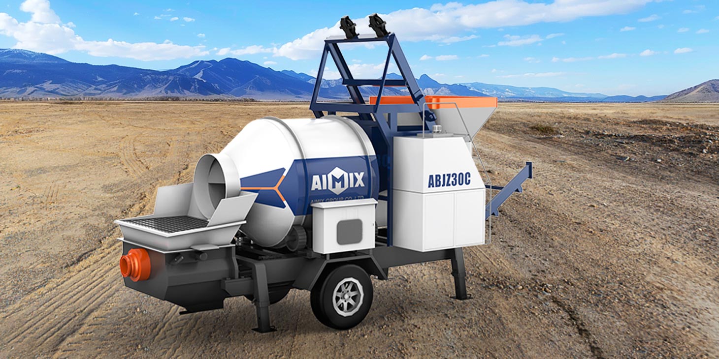 Concrete mixing pump